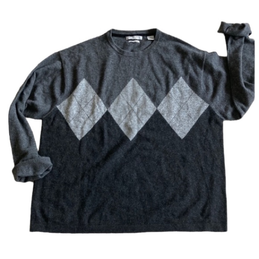 Men’s IMPERMEABLE PLATINUM Gray Cashmere Crewneck Pullover Sweater XXL